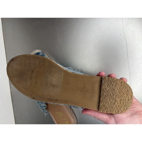 Sam Edelman Mallory Espadrille Mule Slip On Blue Textured Size 8 Circus NY - Picture 4 of 4